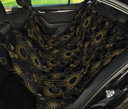 Moon Boho Style Pattern Print Design 01 Rear Dog Car Seat Cover Hammock