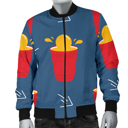 Beer Pong Pattern Print Design 02 Men Bomber Jacket