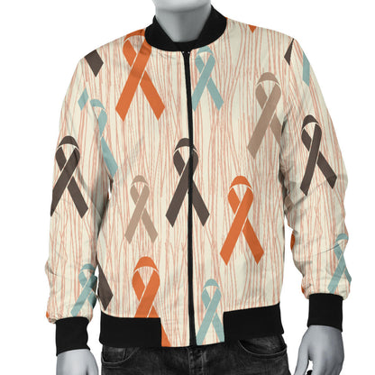 Cancer Awareness Pattern Print Design 01 Men Bomber Jacket