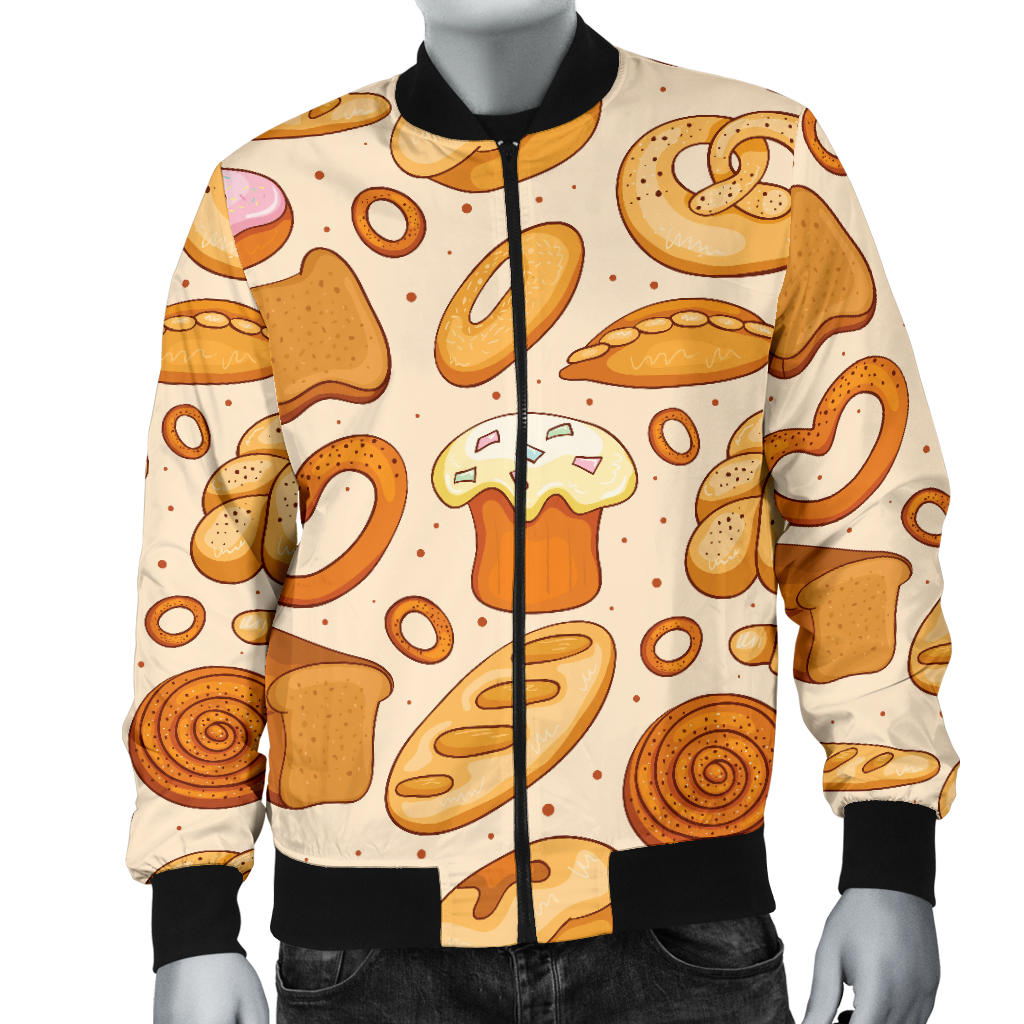 Bread Pattern Print Design 01 Men Bomber Jacket