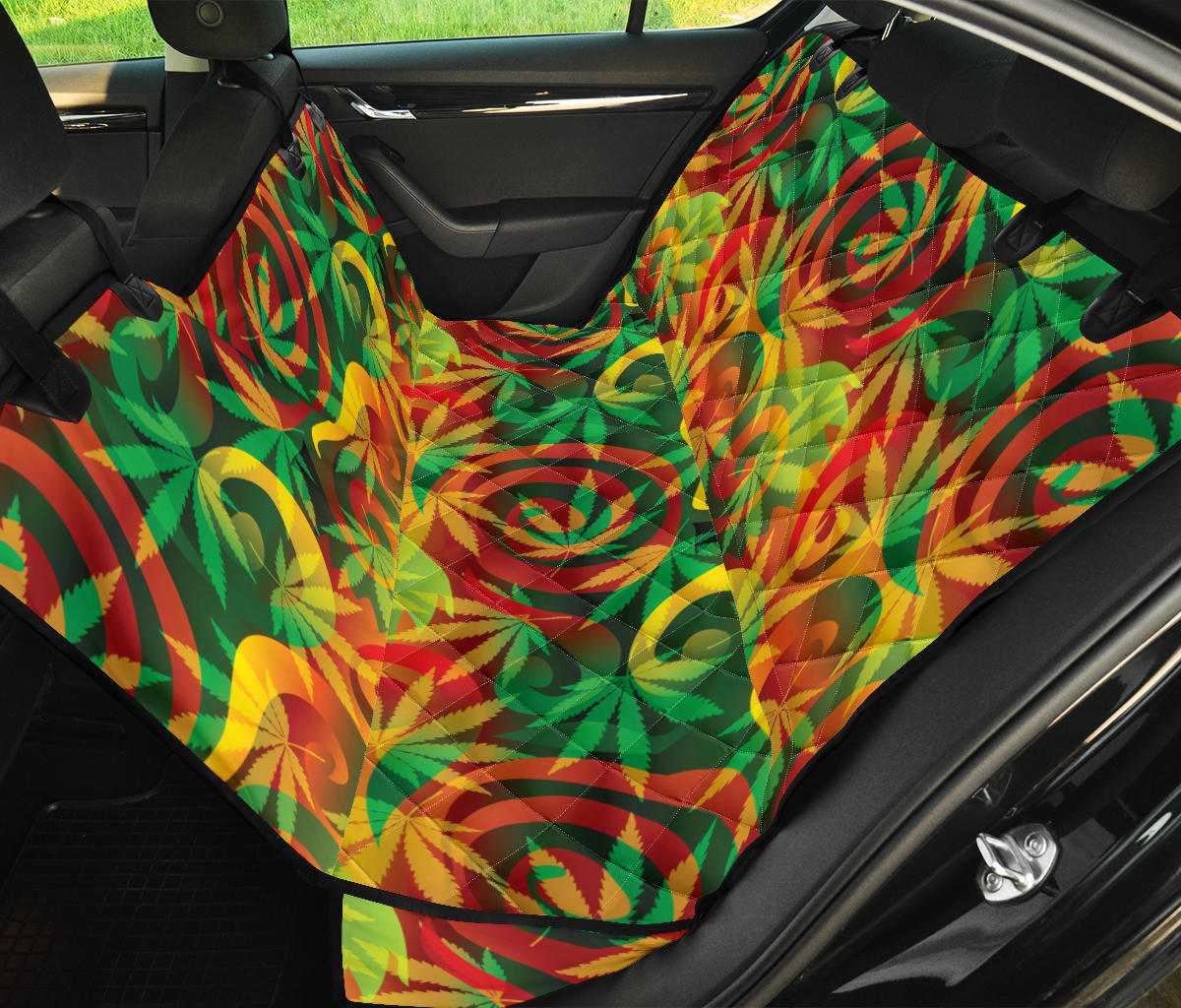 Rastafarian Pattern Print Design A01 Rear Dog Car Seat Cover Hammock