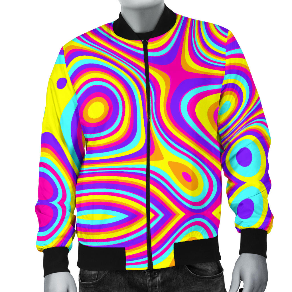 Liquid Pattern Print Design 06 Men Bomber Jacket