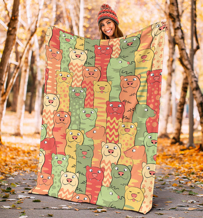 Ferret Pattern Print Design 01 Premium Blanket