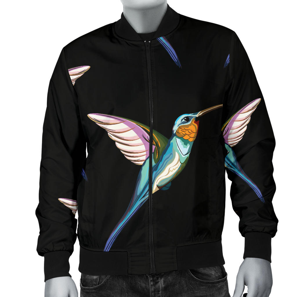 Hummingbird Pattern Print Design 06 Men Bomber Jacket