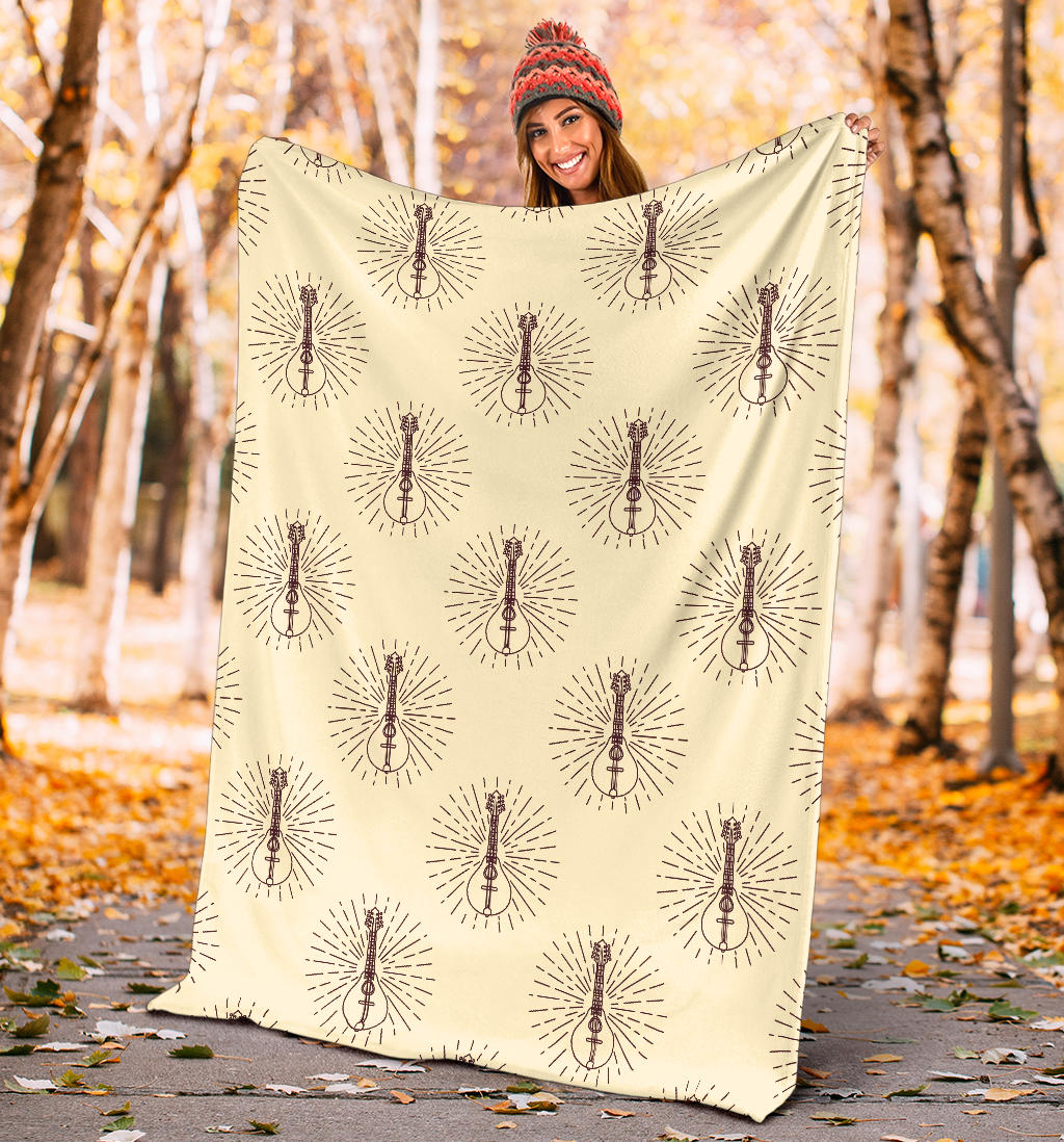 Mandolin Pattern Print Design 02 Premium Blanket