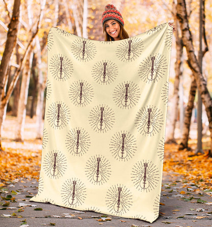 Mandolin Pattern Print Design 02 Premium Blanket