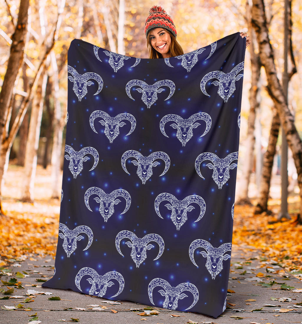 Aries Zodiac Pattern Print Design 01 Premium Blanket