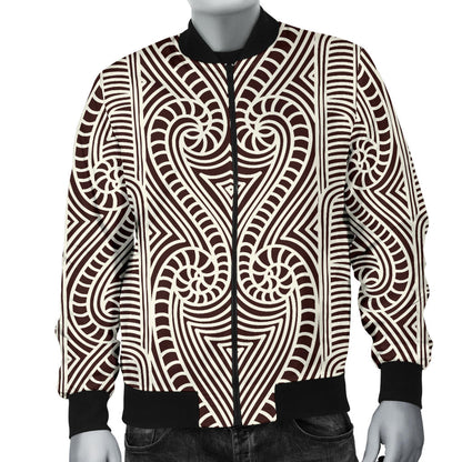 Maori Pattern Print Design 04 Men Bomber Jacket