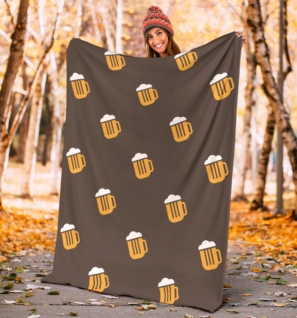 Beer Pattern Print Design 01 Premium Blanket