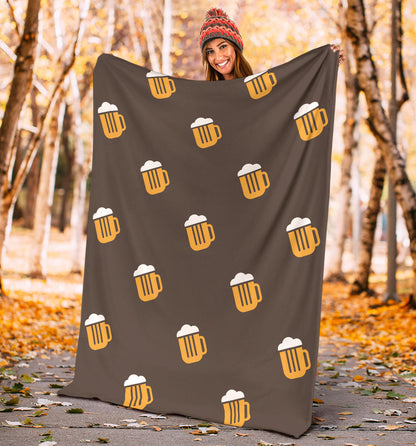 Beer Pattern Print Design 01 Premium Blanket