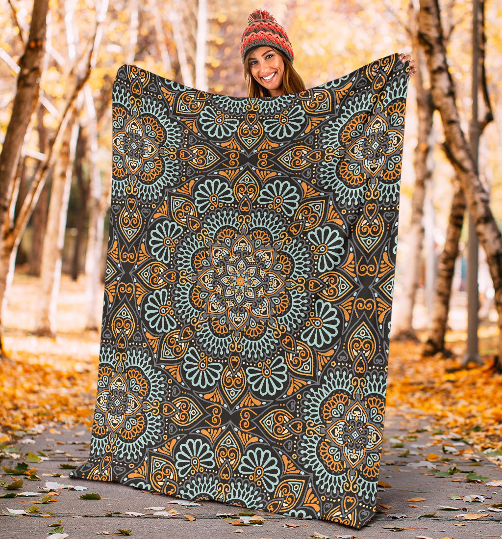 Mandala Pattern Print Design 05 Premium Blanket