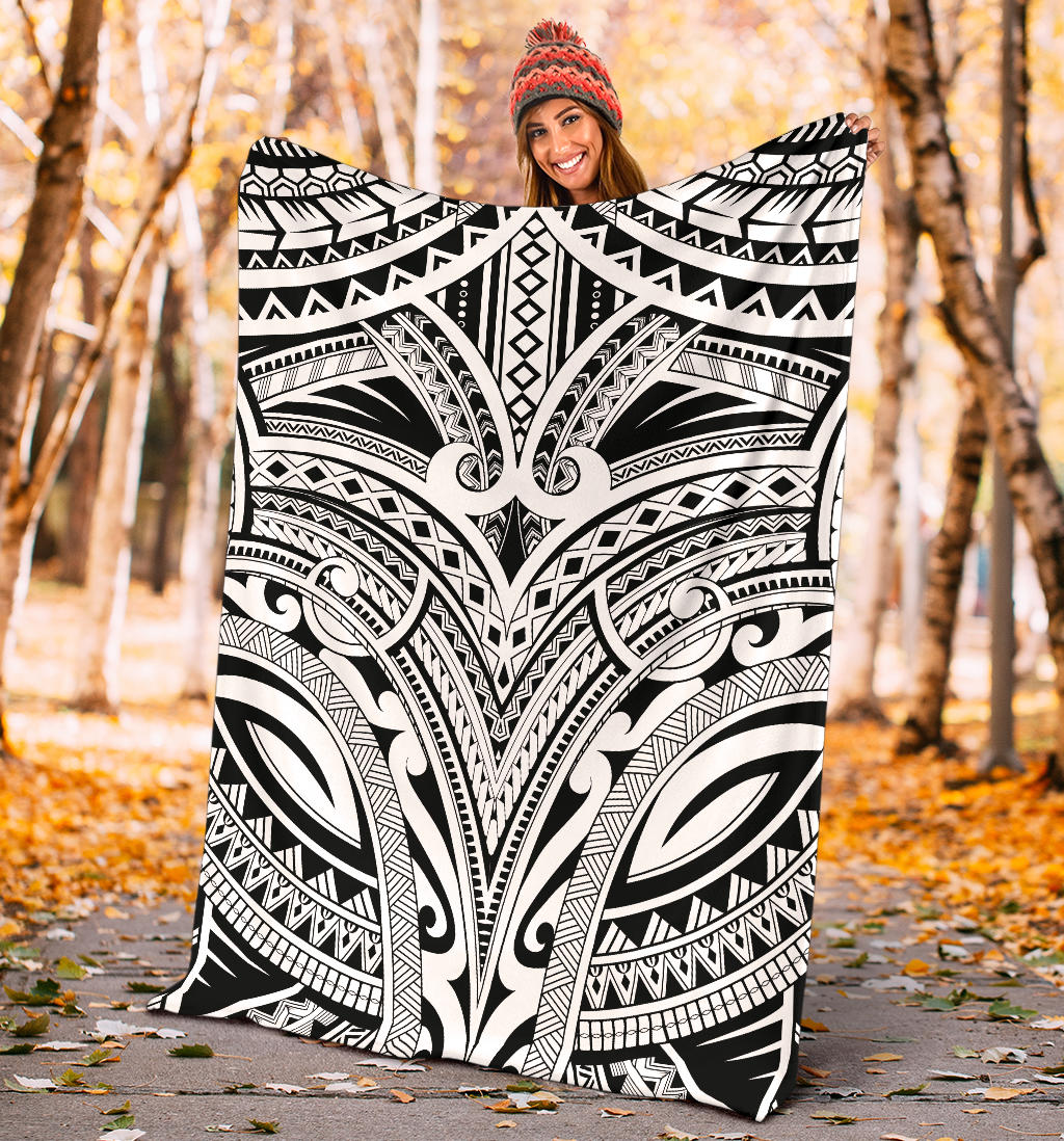 Maori Pattern Print Design 06 Premium Blanket