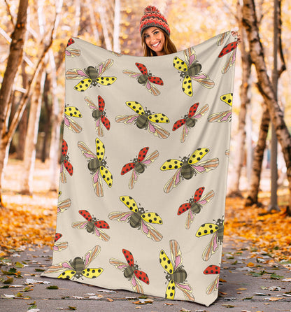 Ladybug Pattern Print Design 04 Premium Blanket