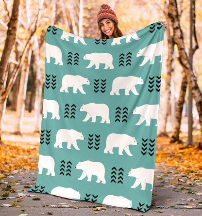 Polar Bear Pattern Print Design A05 Premium Blanket