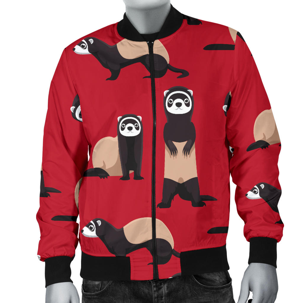 Ferret Pattern Print Design 02 Men Bomber Jacket