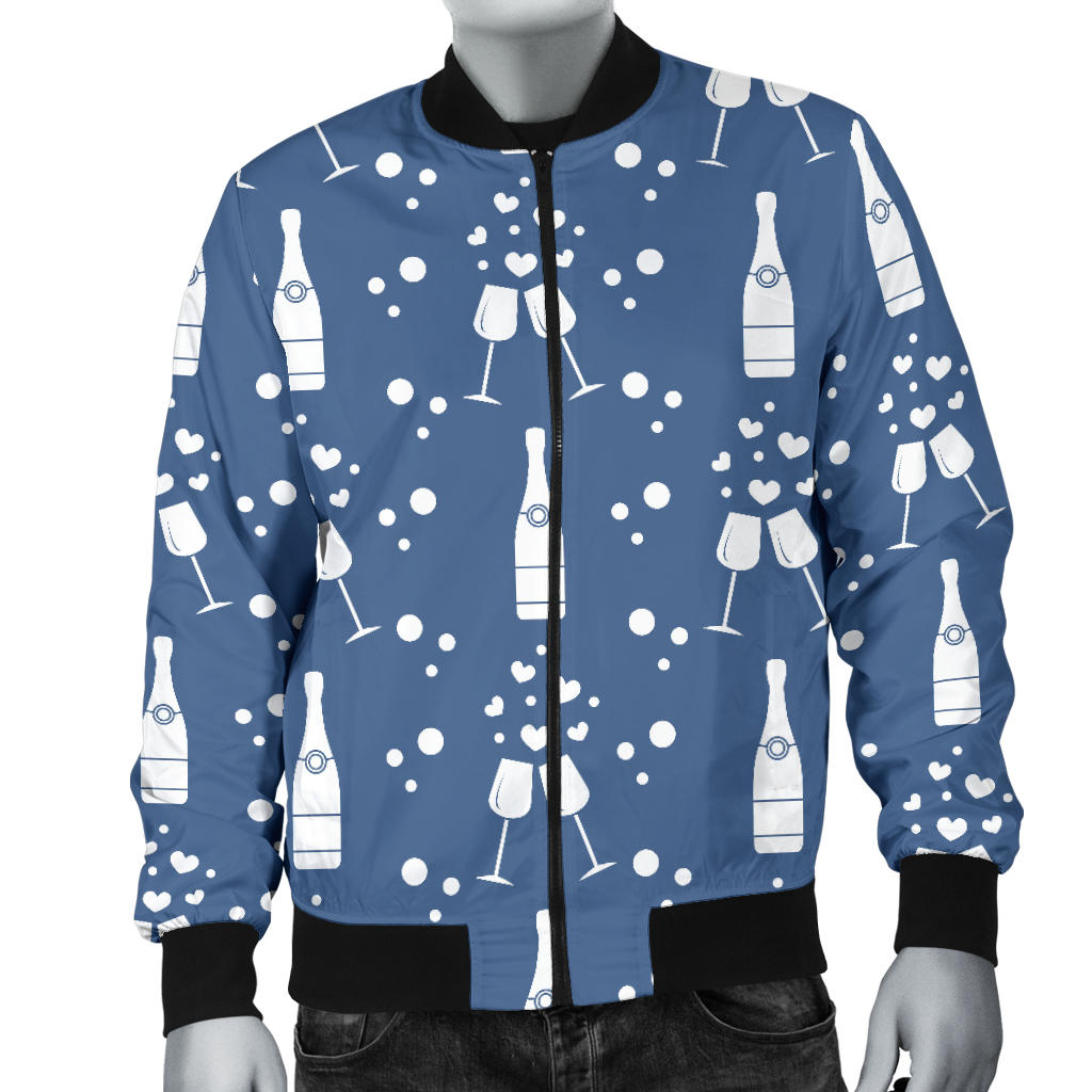 Champagne Pattern Print Design 05 Men Bomber Jacket