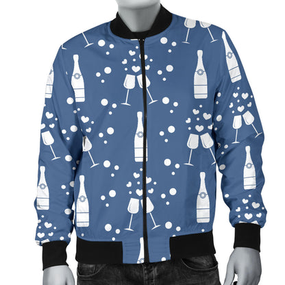 Champagne Pattern Print Design 05 Men Bomber Jacket