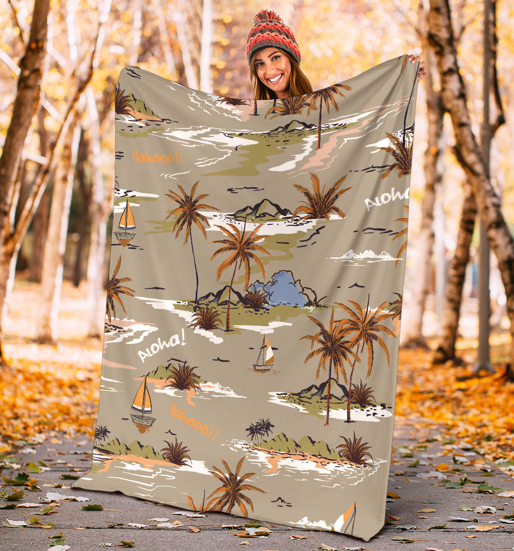 Pacific island Pattern Print Design A05 Premium Blanket