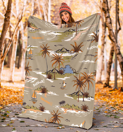Pacific island Pattern Print Design A05 Premium Blanket