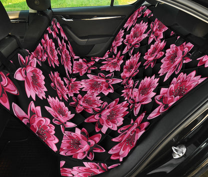 Lotus Pattern Print Design 03 Rear Dog Car Seat Cover Hammock