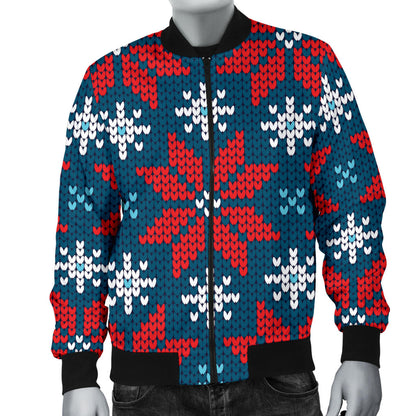 Poinsettia Pattern Print Design A02 Men Bomber Jacket