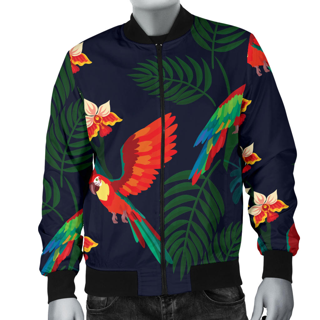 Macaw Pattern Print Design 02 Men Bomber Jacket