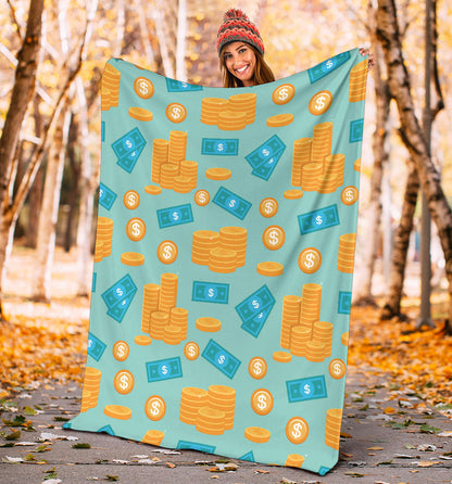 Money Pattern Print Design 03 Premium Blanket