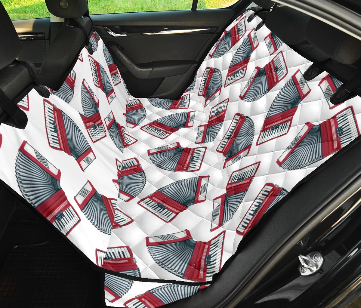 Accordion Pattern Print Design 03 Rear Dog Car Seat Cover Hammock