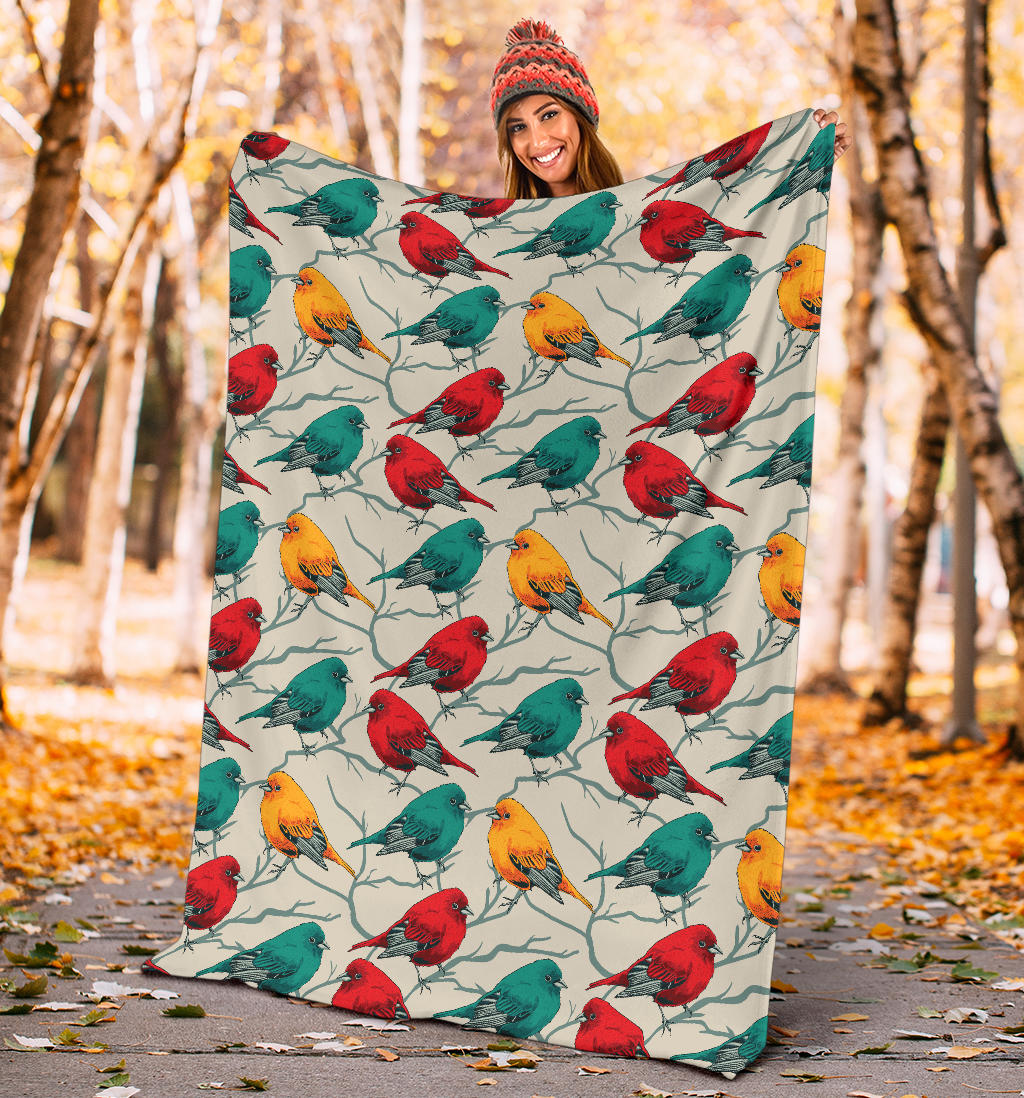 Birds Pattern Print Design 04 Premium Blanket