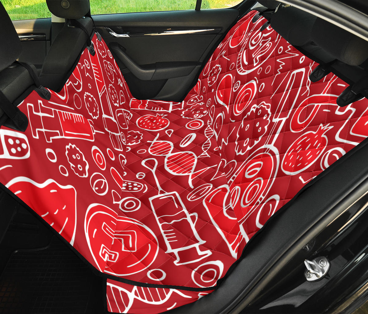 Phlebotomist Pattern Print Design A02 Rear Dog Car Seat Cover Hammock