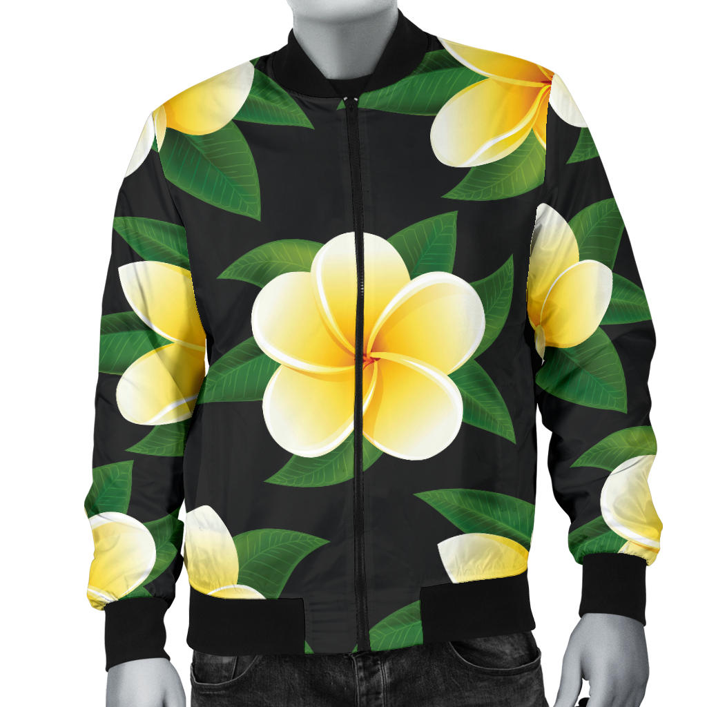 Plumeria Pattern Print Design A03 Men Bomber Jacket