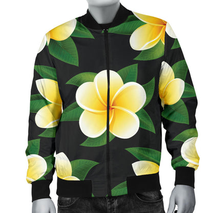 Plumeria Pattern Print Design A03 Men Bomber Jacket