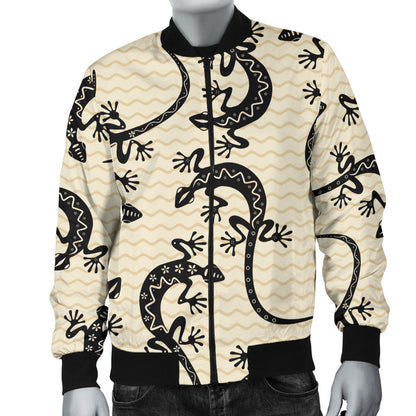 lizard Pattern Print Design 02 Men Bomber Jacket