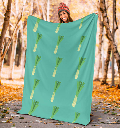 Leek Pattern Print Design 01 Premium Blanket