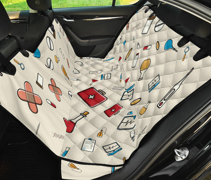 Nurse Pattern Print Design A04 Rear Dog Car Seat Cover Hammock