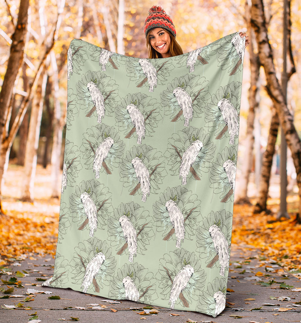 Cockatiel Pattern Print Design 01 Premium Blanket