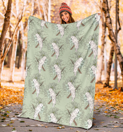 Cockatiel Pattern Print Design 01 Premium Blanket