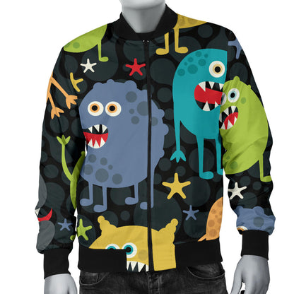 Monster Pattern Print Design 01 Men Bomber Jacket