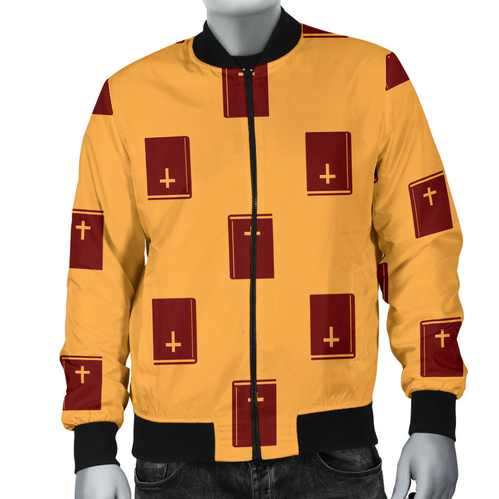 Bible Pattern Print Design 05 Men Bomber Jacket