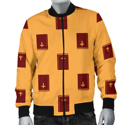Bible Pattern Print Design 05 Men Bomber Jacket