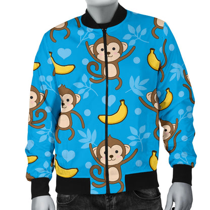 Monkey Pattern Print Design 05 Men Bomber Jacket