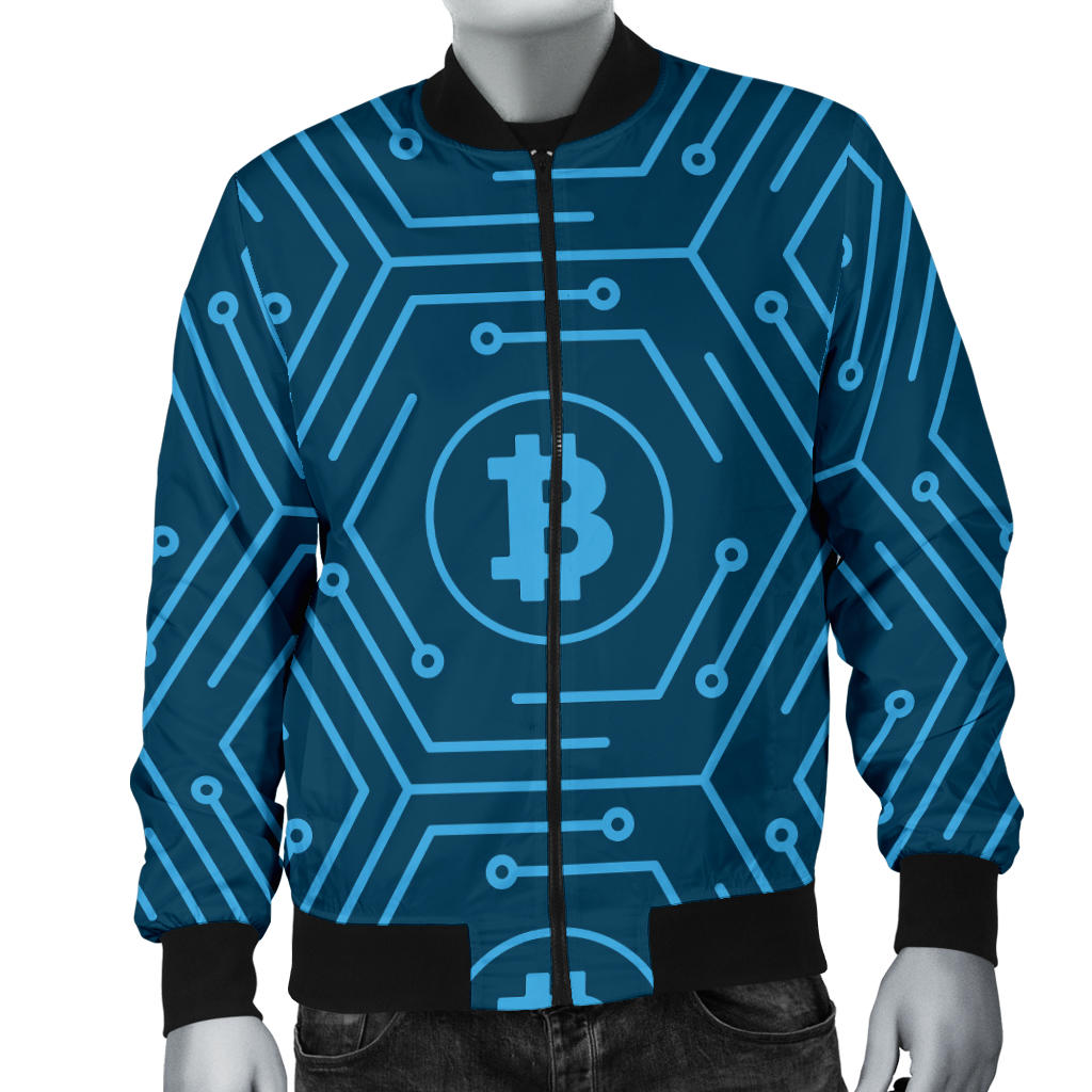 Cryptocurrency Pattern Print Design 04 Men Bomber Jacket