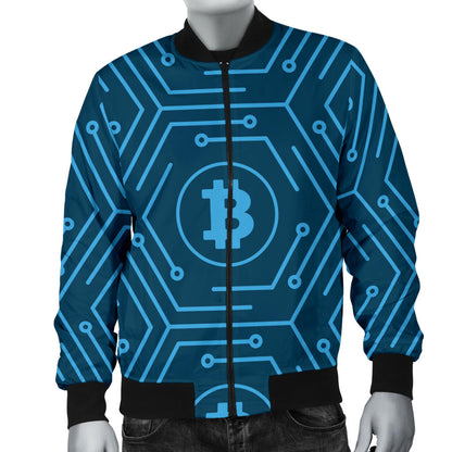 Cryptocurrency Pattern Print Design 04 Men Bomber Jacket