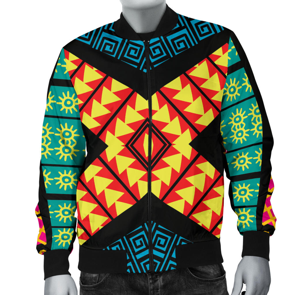 Kaleidoscope Pattern Print Design 05 Men Bomber Jacket