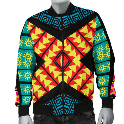 Kaleidoscope Pattern Print Design 05 Men Bomber Jacket