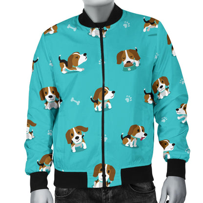 Beagle Pattern Print Design 05 Men Bomber Jacket
