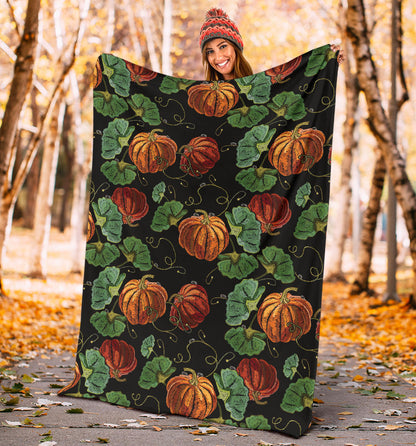 Pumpkin Pattern Print Design A02 Premium Blanket
