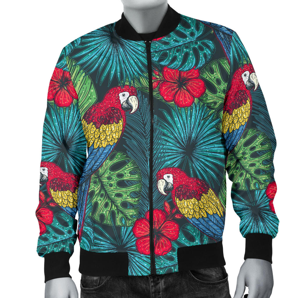 Parrot Pattern Print Design A05 Men Bomber Jacket