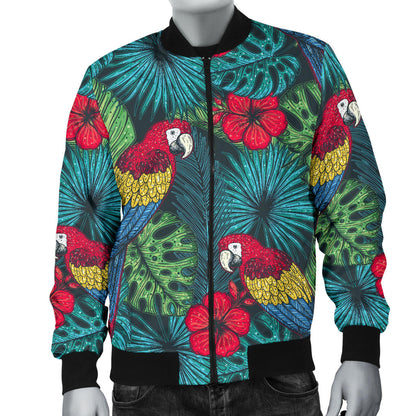 Parrot Pattern Print Design A05 Men Bomber Jacket