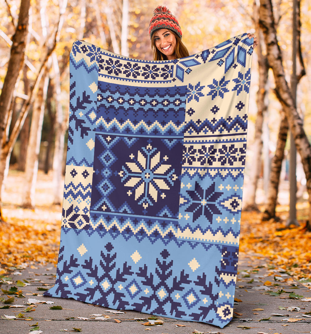 Nordic Pattern Print Design A04 Premium Blanket